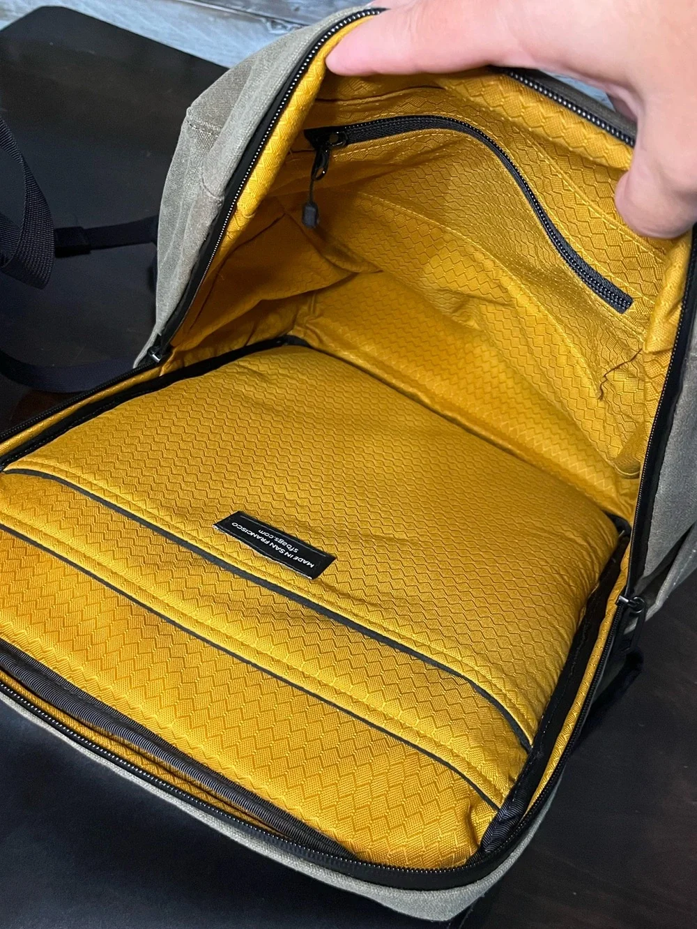 Waterfield Designs (sfbags . com) Miles Laptop Backpack, Leather, Waxed Canvas